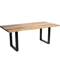 Designtisch aus Eiche mit Baumkanten - Slavidra^Wohnen Outlet