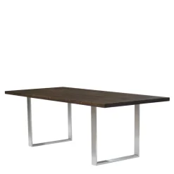 Wohnen Designtisch aus Nussbaum Holz & Edelstahl - Yocha