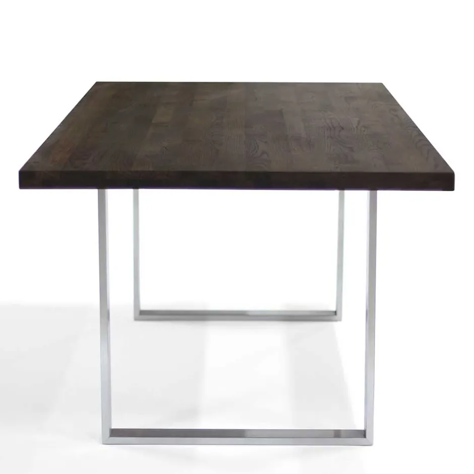 Wohnen Designtisch aus Nussbaum Holz & Edelstahl - Yocha