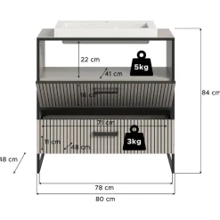 Design-Waschtisch mit Aufsatzwaschbecken - Xena^Wohnen Online