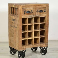 Wohnen Design-Weinregal Indri aus Mangoholz