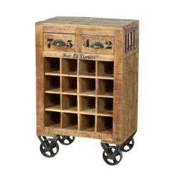 Wohnen Design-Weinregal Indri aus Mangoholz