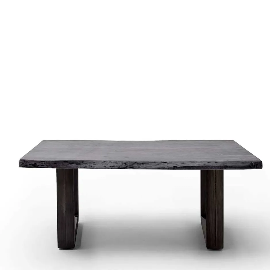 Wohnen Design-Wohnzimmertisch mit grauer Holzplatte - Flaciona