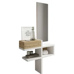 Dielen Möbel & Spiegel in Weiß & Wildeiche - Polaris (zweiteilig)^Wohnen Hot