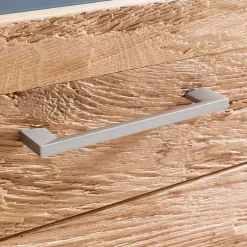 Wohnen Dielen Set mit Balkeneiche Furnier & Spiegel Macusos & Glas Anthrazit (vierteilig)