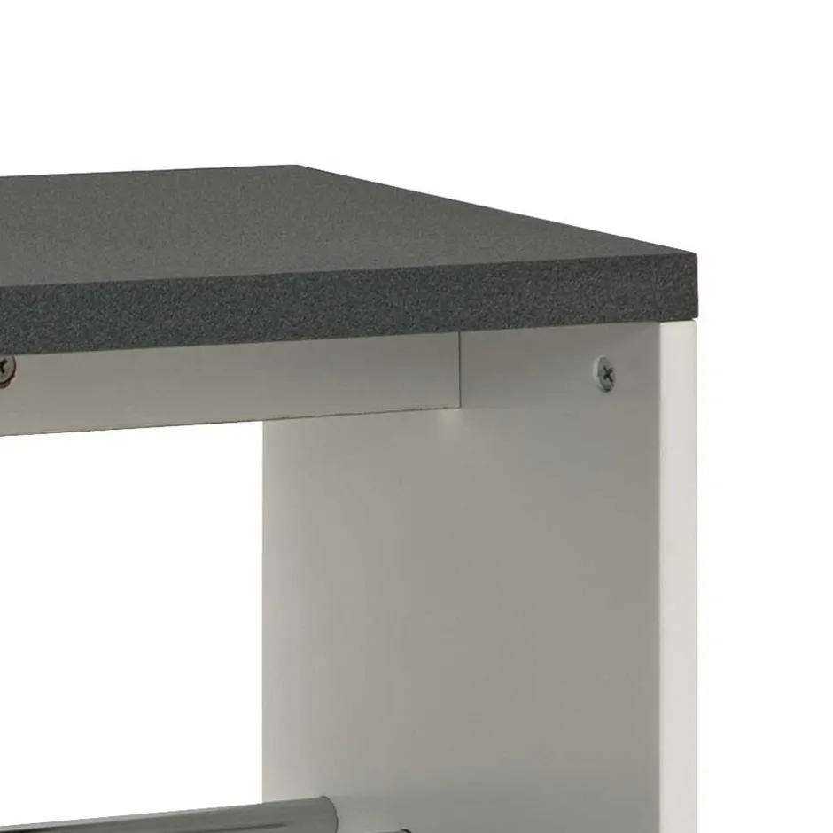 Dielenbank Curelino in Weiß Grau^Wohnen Clearance