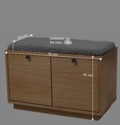 Wohnen Dielenbank Helvana mit Eiche Furnier