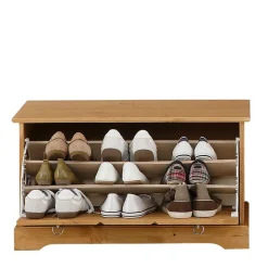 Dielenbank mit Schuhklappe aus Massivholz - Edranov^Wohnen New