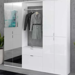 Dieleneinrichtung Möbel Block in Weiß HG - Ejulia (dreiteilig)^Wohnen Clearance