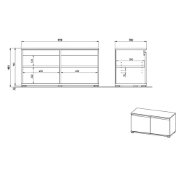 Wohnen Dielenmöbel Set in Dekor Wildeiche - Orsecca (vierteilig)