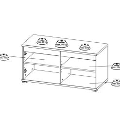 Wohnen Dielenmöbel Set in Dekor Wildeiche - Orsecca (vierteilig)
