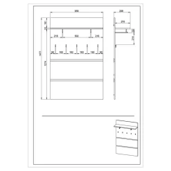 Wohnen Dielenmöbel Set in Dekor Wildeiche - Orsecca (vierteilig)