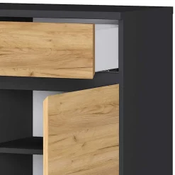 Wohnen Dielenmöbel Set in Dekor Wildeiche - Orsecca (vierteilig)