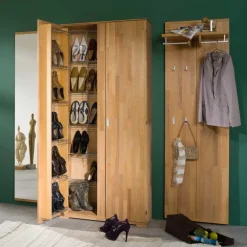 Wohnen Dielenmöbel Set Wislama aus Kernbuche Massivholz (dreiteilig)