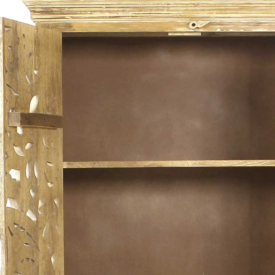 Wohnen Dielenschrank in Sandfarben Mangoholz - Runiasa