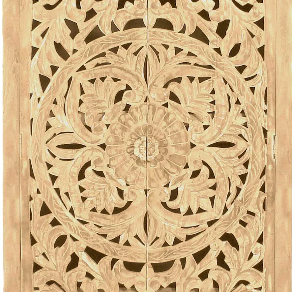 Wohnen Dielenschrank in Sandfarben Mangoholz - Runiasa