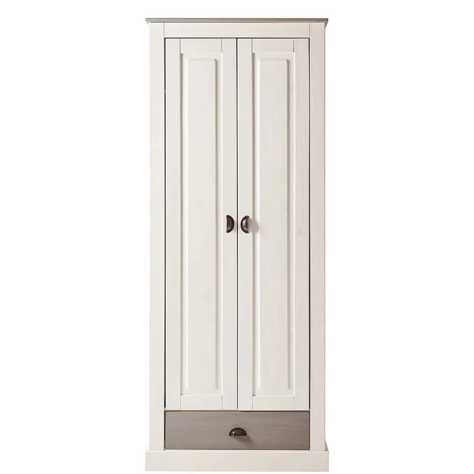 Dielenschrank in Weiß mit Grau - Lucasario^Wohnen Discount