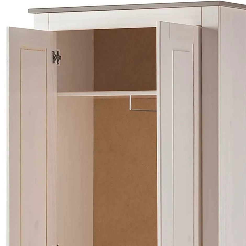 Dielenschrank in Weiß mit Grau - Lucasario^Wohnen Discount