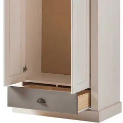 Dielenschrank in Weiß mit Grau - Lucasario^Wohnen Discount