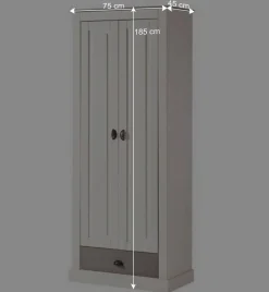 Dielenschrank in Weiß mit Grau - Lucasario^Wohnen Discount