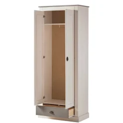 Dielenschrank in Weiß mit Grau - Lucasario^Wohnen Discount