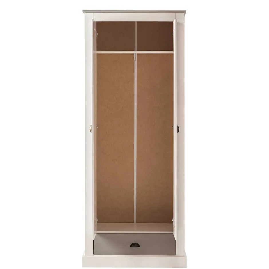 Dielenschrank in Weiß mit Grau - Lucasario^Wohnen Discount