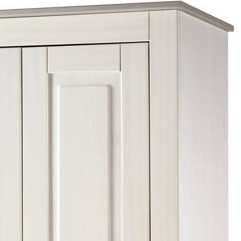 Dielenschrank in Weiß mit Grau - Lucasario^Wohnen Discount