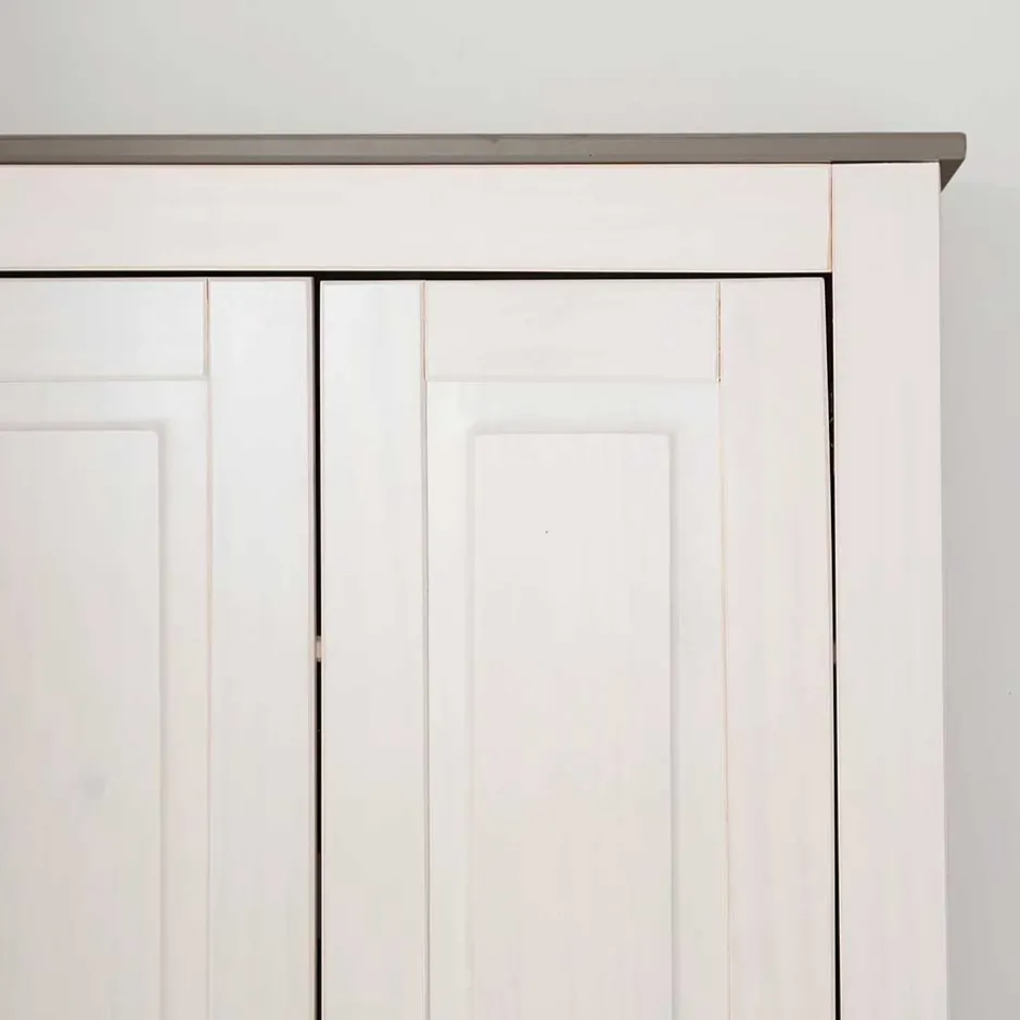 Dielenschrank in Weiß mit Grau - Lucasario^Wohnen Discount