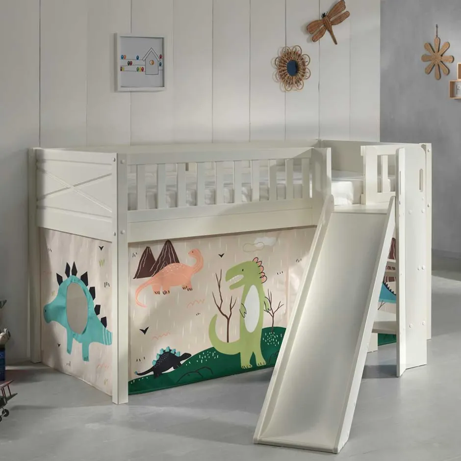 Kinder Wohnen Dino Hochbett mit schräger Rutsche - Champ