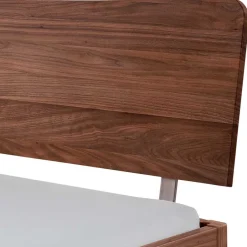 Doppelbett aus Nussbaum mit Stahlfüßen - Gedessa^Wohnen Clearance