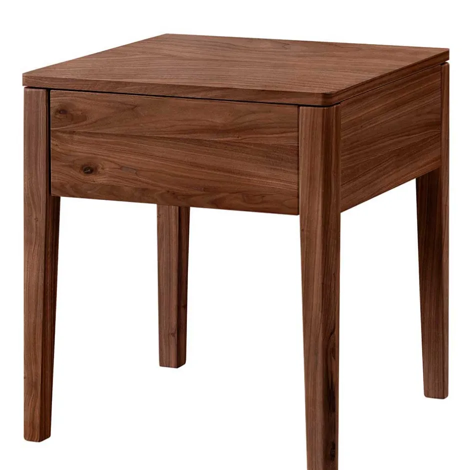 Doppelbett aus Nussbaum mit Stahlfüßen - Gedessa^Wohnen Clearance