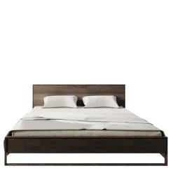 Wohnen Doppelbett Bettgestell aus Eiche in Braun - Vasteca