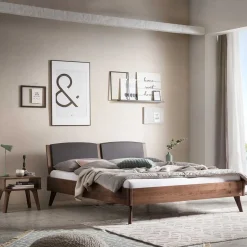 Wohnen Doppelbett Gestell aus Nussbaum geölt - Carloletta