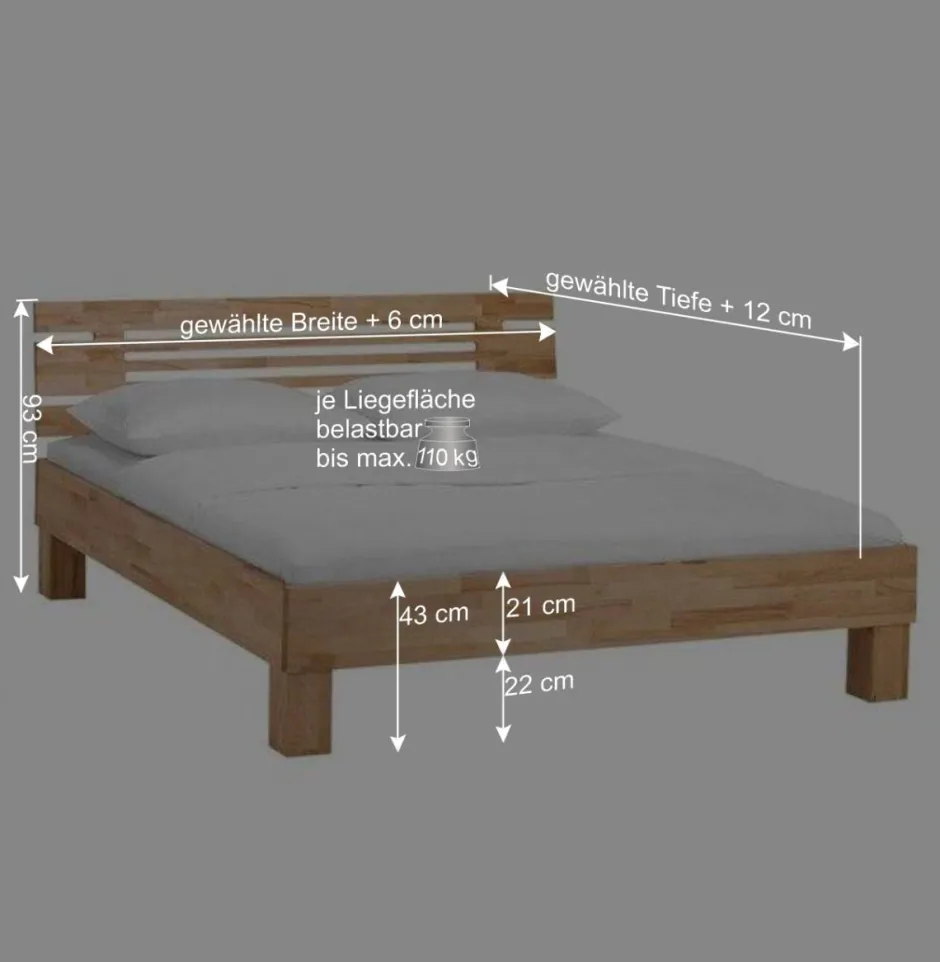 Wohnen Doppelbett Kombi Zeremonia mit zwei Nachtkommoden (dreiteilig)