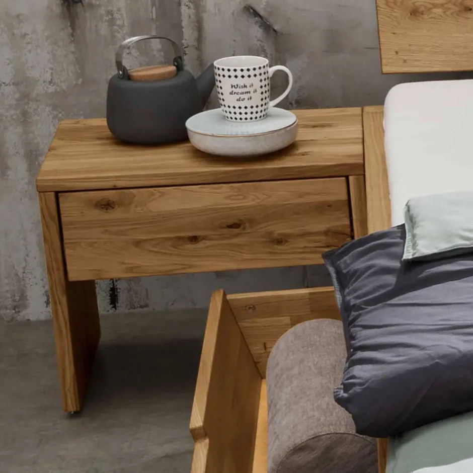 Wohnen Doppelbett mit Nachtkonsolen Set - Aryvano (dreiteilig)