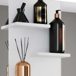 Doppelter Badspiegel mit Regal in Weiß - Ynvinata^Wohnen Best