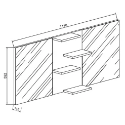 Doppelter Badspiegel mit Regal in Weiß - Ynvinata^Wohnen Best