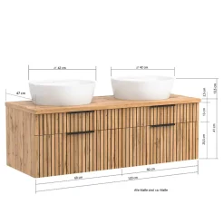 Doppelter Waschtisch mit vier Schubladen - Crystoga^Wohnen Best