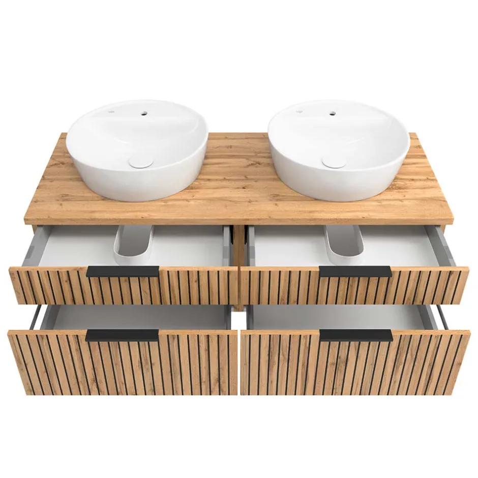 Doppelter Waschtisch mit vier Schubladen - Crystoga^Wohnen Best