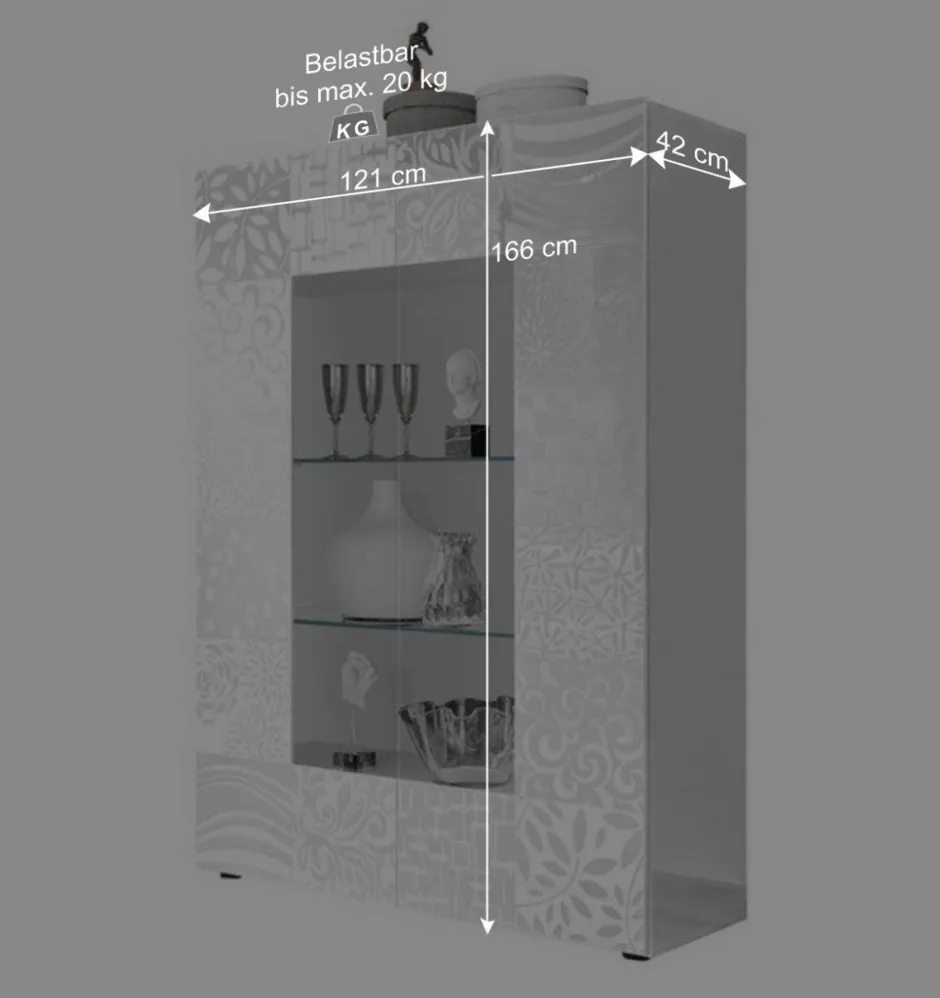 Wohnen Doppeltür Designvitrine in Weiß - Vascaub