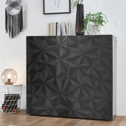 Doppeltür Kommode in Dunkelgrau Hochglanz - Kuriasna^Wohnen Clearance