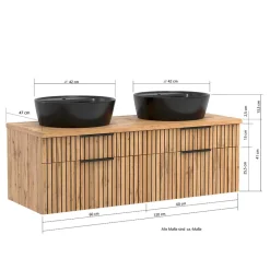 Doppel-Waschtisch mit schwarzen Aufsatzbecken - Crystoga^Wohnen Best