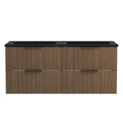 Wohnen Doppelwaschtisch mit schwarzem Becken - Ucaida