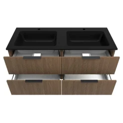 Wohnen Doppelwaschtisch mit schwarzem Becken - Ucaida