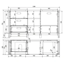 Doppelwaschtisch mit zwei Aufsatzwaschbecken - Forawas^Wohnen New