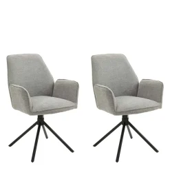 Wohnen Drehbare Armlehnen-Stühle in Grau - Satyno (2er Set)