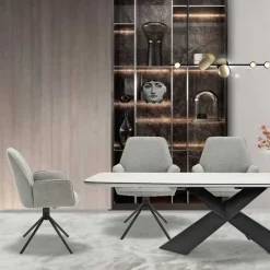 Wohnen Drehbare Armlehnen-Stühle in Grau - Satyno (2er Set)