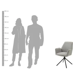 Wohnen Drehbare Armlehnen-Stühle in Grau - Satyno (2er Set)