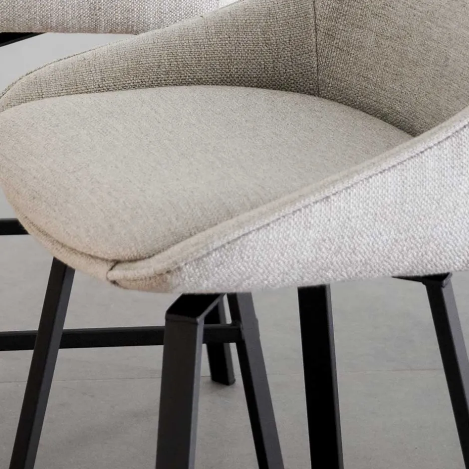 Wohnen Drehbare Barstühle in Beige - Taja (2er Set)