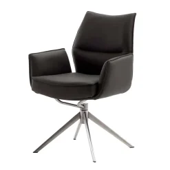 Drehbare Tischsessel aus Echtleder - Cascaya (2er Set)^Wohnen
